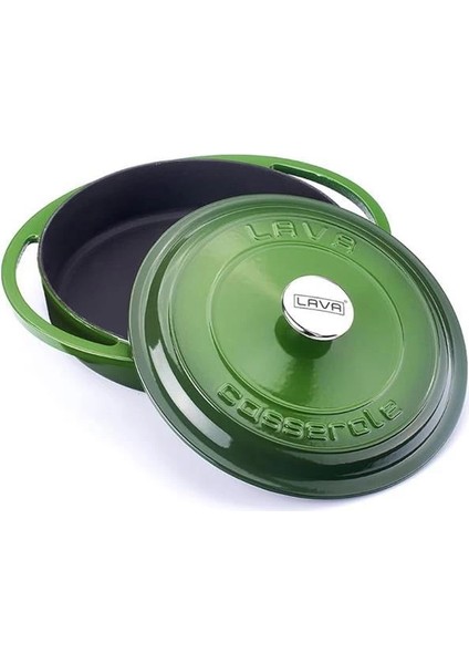 Döküm Çok Amaçlı Yayvan Tencere Döküm Demir Kapak Heritage Serisi ÇAP(Ø)28CM. Yeşil fiyatları