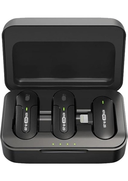 R-20 Iphone Uyumlu Üst Kalite Kablosuz Lightning Yaka Mikrofonu fiyatları