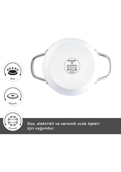 x Refika Birgül Swiss Crystal Creamy Metal 6 Parça Sahan Set Krem modelleri