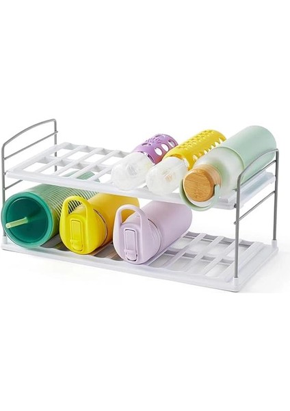 Upspace Şişeler Için Dolap Düzenleyici, Ayarlanabilir, 2 Raflı, Beyaz