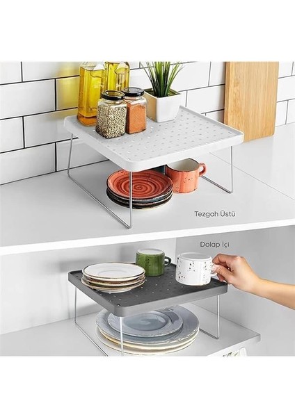 Dolap Içi Düzenleyici Katlanır Dekoratif Büyük Raf, Tabak, Bardak Rafı, Mutfak Düzenleme fiyatları