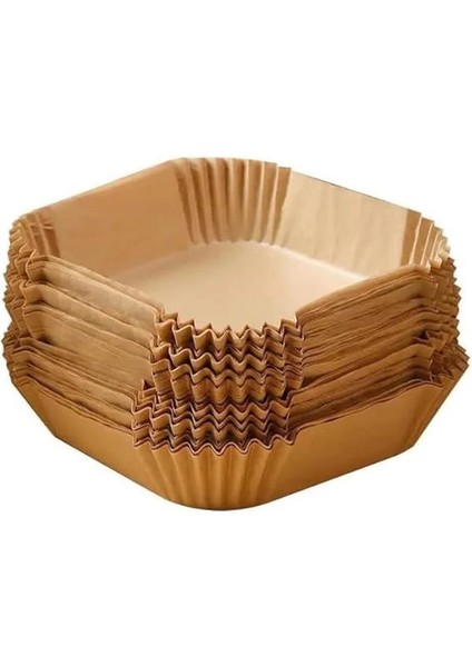 Airfryer Pişirme Kağıdı, Fritöz Yağlı Kağıdı, Yanmaz Kağıt 50 Adet Sıcak Hava Fritözleri