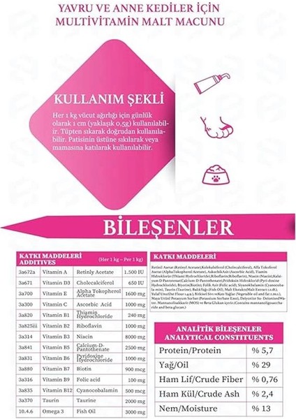 Kitten Paste 100 gr Yavru ve Anne Kedi Bağışıklık Kas Gelişimi Destekleyici Multivitamin fırsatları