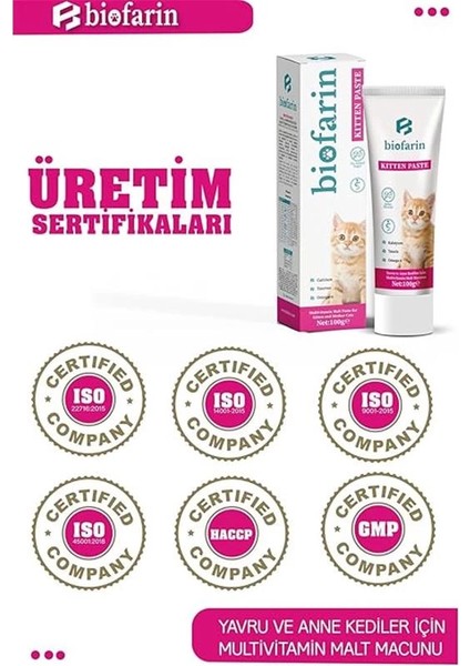 Kitten Paste 100 gr Yavru ve Anne Kedi Bağışıklık Kas Gelişimi Destekleyici Multivitamin