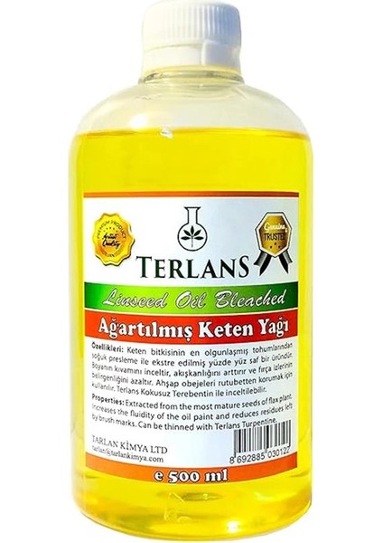 Keten Yağı Resim Yağı Ahşap Koruyucu 500 ml Linseed Oil