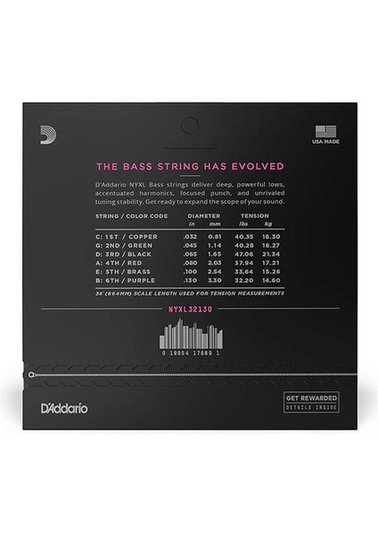D'addario NYXL32130 Bas Gitar Tel Seti, Nyxl Serisi, Nikel Sarim, Long fiyatları