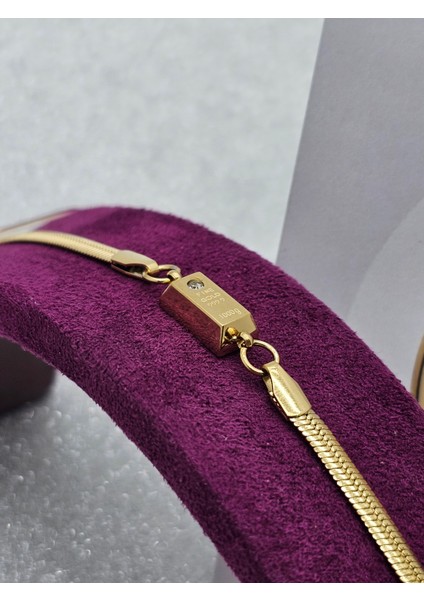 Xuping Külçe Model Çelik Bileklik Zirkon Taşlı Model