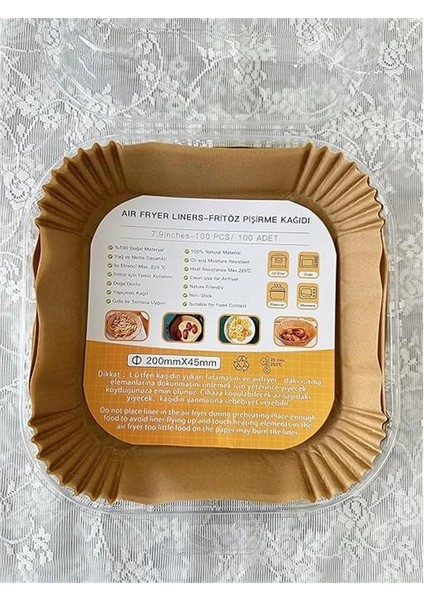 Air Fryer Pişirme Kağıdı, Hava Fritözü Kağıdı, Fırın Pişirme Kağıdı, Xl ve Xxl Uygun, Tarım