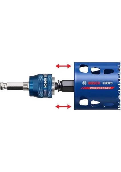 2x Expert Power Change Plus Delik Açma Testeresi Sistem Adaptörleri ve Delme Uçları (, Ø 7,15