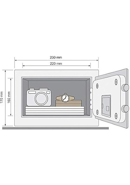 Dijital Mini Boy Kollu Kasa - YSV/170/DB1/W - Standart Güvenlik - 16MM Çapında 2 Adet Kilitleme
