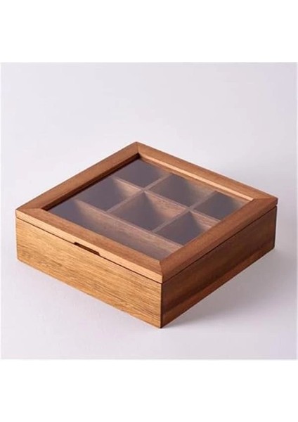 Doğal Akasya Ağacı Şeffaf Kapaklı Ahşap Çay Saklama Kutusu – Mıknatıslı Kapaklı Poşet Çay indirimleri