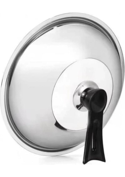 Dikey Tasarım Tencere Kapağı Kolu, Siyah Metal, Isıya Dayanıklı ve Ergonomik Tasarım, Kolay