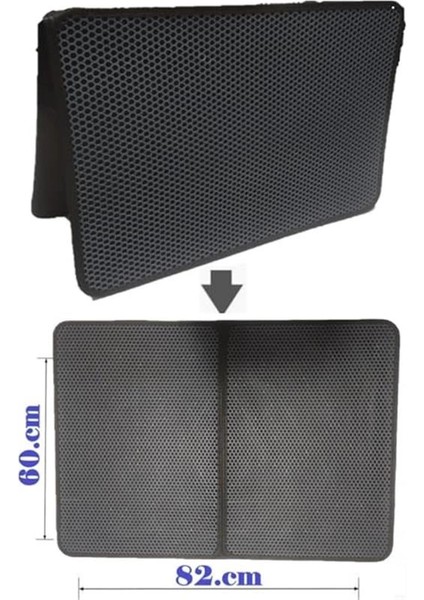 Büyük Boy Elekli Kedi Tuvalet Önü Paspası Katlanabilir 82 x 60 cm Siyah fiyatları