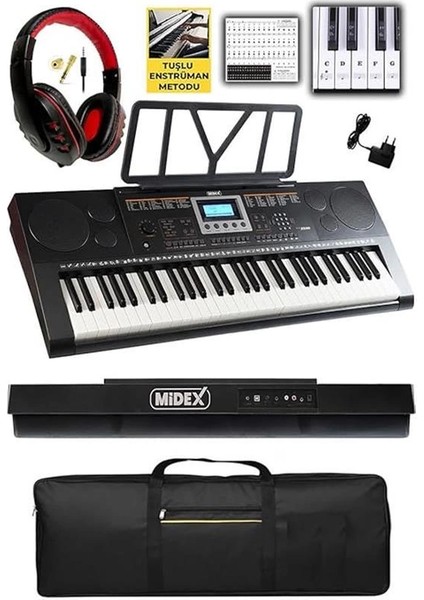 PS-3500K Tuş Hassasiyetli 61 Tuşlu Org (Çanta Kulaklık Notalık Adaptör)