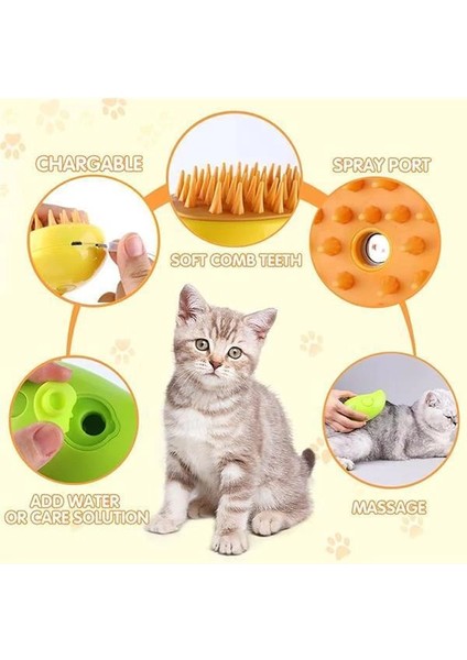 Cat Steam 3'ü 1 Arada Kendi Kendini Temizleyen Kedi Bakım Fırçası - Kediler ve Köpekler Için modelleri