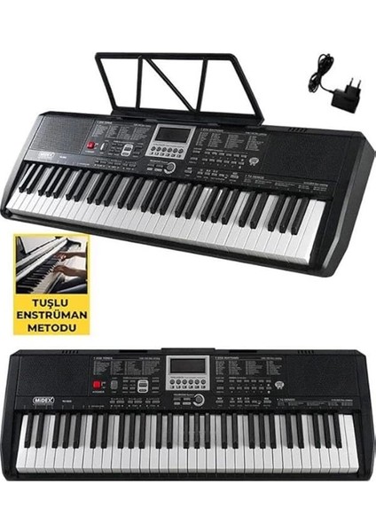 PS-1800BK-H 61 Tuşlu Kaliteli Org Dijital Ekranlı Kulaklık Çanta Notalık Adaptör Sticker modelleri