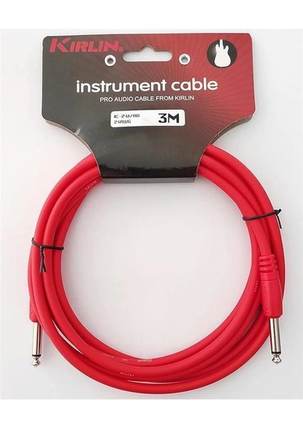 IC-241-3M Rd 3 Metre Enstrüman Gitar Kablosu - Kırmızı