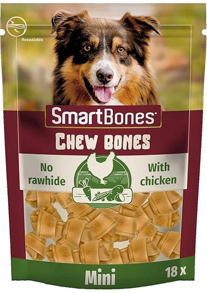 Chicken Mini Küçük Boy Tavuklu Kemik 18'li, 228 gr Köpek Ödülü