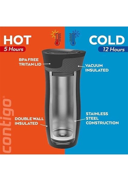 Westloop Autoseal Termos Bardak 470 ml Kırmızı