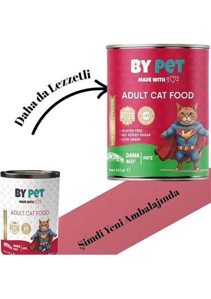 Yetişkin Kediler Için Dana Etli Konserve Yaş Mama 415 gr x 12 Adet