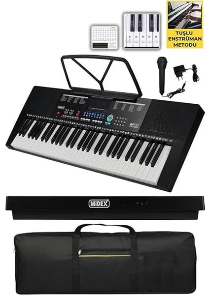 PS-2500 LED Ekran 61 Tuşlu Org Çanta Notalık ve Adaptörlü (300 Ses 300 Ritim)