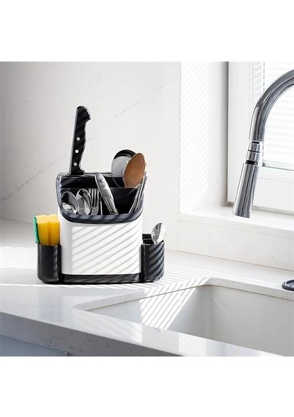 TIM-198 Tezgah Üstü Süngerlikli Kaşıklık Mutfak Düzenleyici - Çok Amaçlı Organizer Bıçaklık