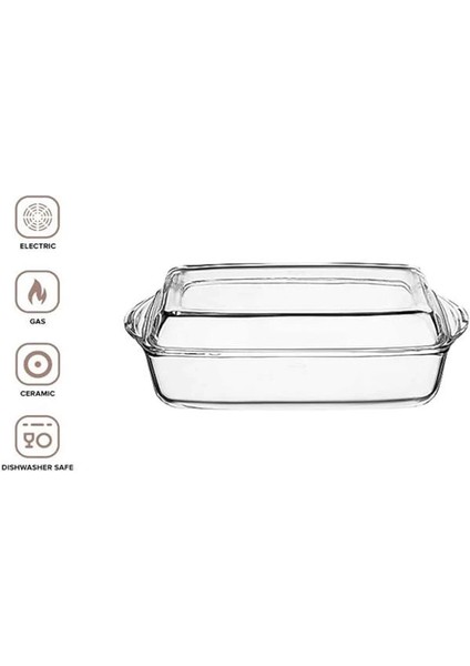 Borcam Kapaklı Orta Boy Dikdörtgen Tencere