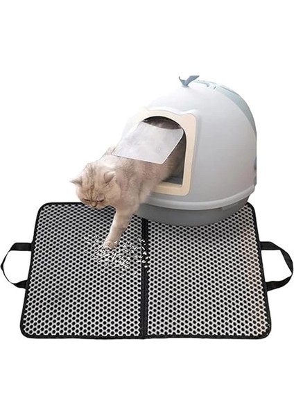 Elekli Kedi Tuvalet Önü Paspası Kedi Paspası, Kedi Kumu Paspası, Katlanabilir Büyük Boy
