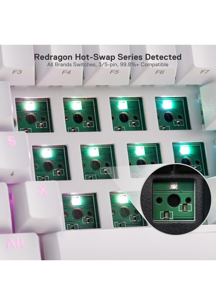 K530 Draconic%60 Kompakt Rgb Kablosuz, 5.0 Bluetooth Oyun Klavyesi Kahverengi Anahtarlı ve modelleri