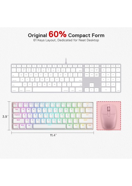 K530 Draconic%60 Kompakt Rgb Kablosuz, 5.0 Bluetooth Oyun Klavyesi Kahverengi Anahtarlı ve indirimleri