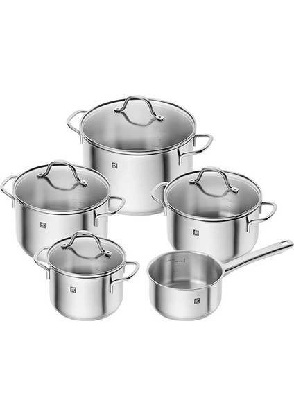 Zwilling Flow Tencere Seti, Paslanmaz Çelik, 5 Parça, Gümüş Rengi