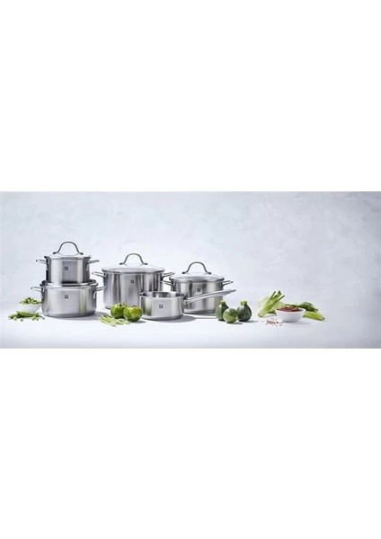 Zwilling Flow Tencere Seti, Paslanmaz Çelik, 5 Parça, Gümüş Rengi
