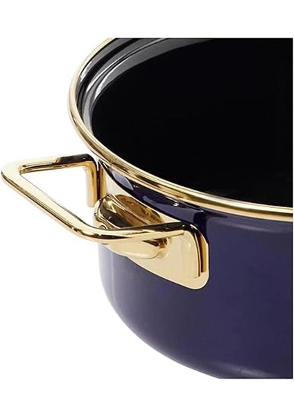Piraye Emaye 3'lü Tencere Seti Lacivert