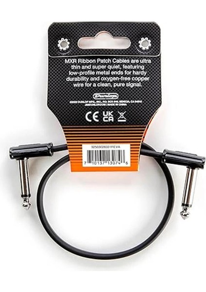 Jım Dunlop, 1/4-Inç Dik Açı Mxr Şerit Yama Kablosu 1ft | 1ft (Dcpr1)