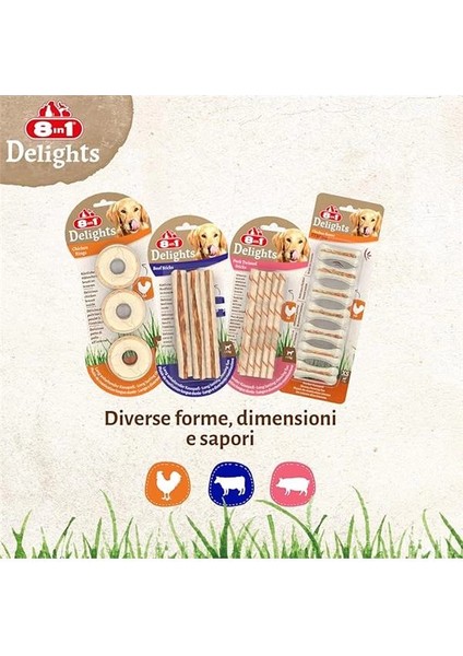 Delights Beef Twisted Sticks Burgu Çubuklar 10'lu, 55 gr Köpek Ödülü