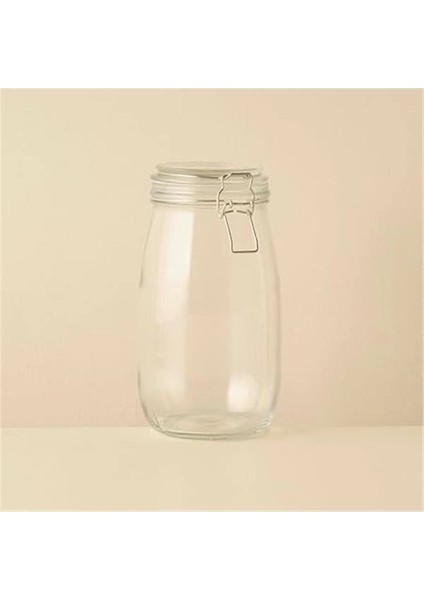 Elsa Tel Kelepçeli Cam Kavanoz, Naturel, 1500CC fırsatları