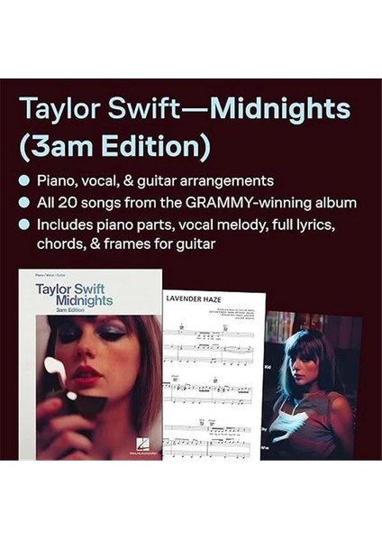 Taylor Swift - Midnights (3AM Edition): Piano/vocal/guitar Songbook modelleri