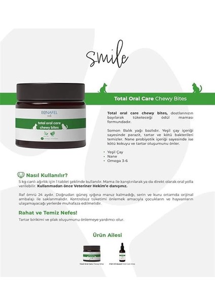 Smile Kedi ve Köpekler Için Nane ve Yeşil Çay Özlü Yumuşak Çiğneme Tableti fırsatları