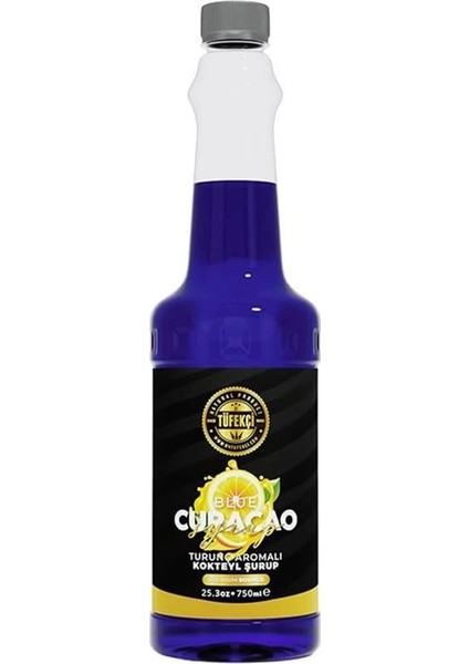 Turunç (Blue Curacao) Aromalı Şurup 750 ml – Kokteyl, Kahve, Pasta ve Tatlı Için, Doğal