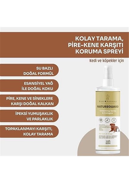 Natureguard Kolay Tarama, Tüy Bakımı, Organik Parfüm Etkili Vücut Spreyi, Pire, Kene