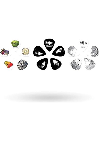 Planet Waves D'addario 1CAB4-15BT1 Beatles Signature Selüloit Pick Box Motif Logo 15 Picks Medium fiyatları