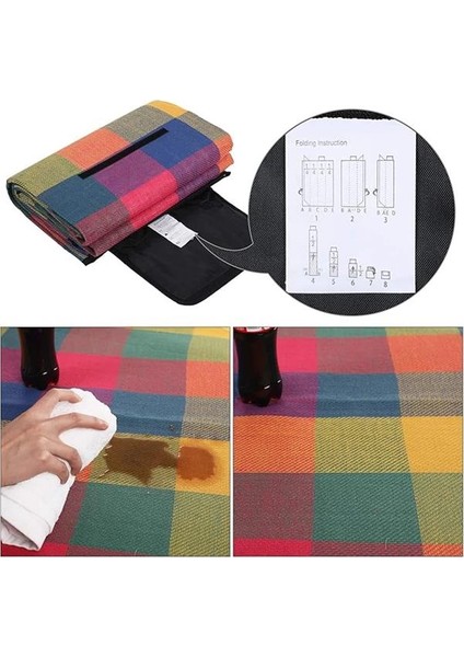 Songmics Isı Izoleli Su Geçirmez Piknik Örtüsü, Taşıma Saplı Plaj Örtüsü, GCM50K, 195 x 150 Cm, Çok