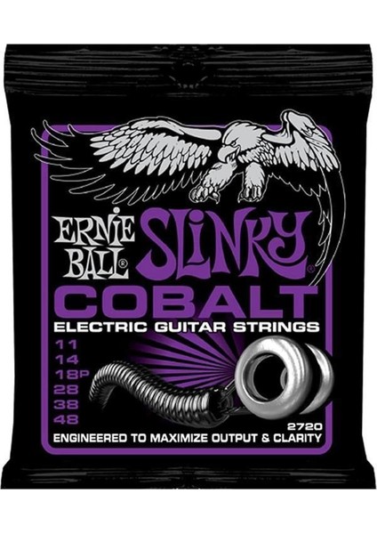 Power Slinky Kobalt Elektro Gitar Telleri, Ölçü 11-48