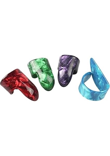 Fset-Mıx Parmak Penası Seti Karışık Renk (4 Adet) Profesyonel Parmak Gitar Penası 1 Baş