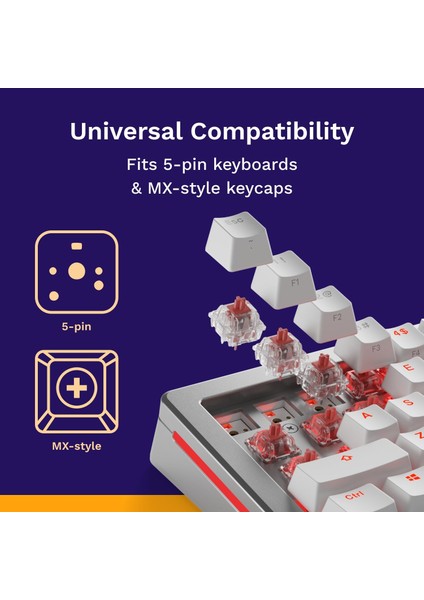 Gaming Fox Ultralight Lineer Anahtarlar (110 Adet), Mekanik Oyun Klavyeleri Için, Prelubed, indirimleri