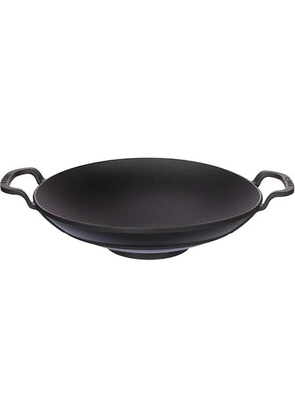 Döküm Wok Tava, Metal Kulplu, 38CM, Siyah fırsatları
