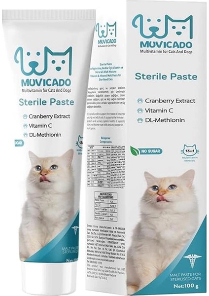 Kısırlaştırılmış Kedilere Özel Multi Vitaminli Malt Sterile Macun - Sterile Paste 100 G