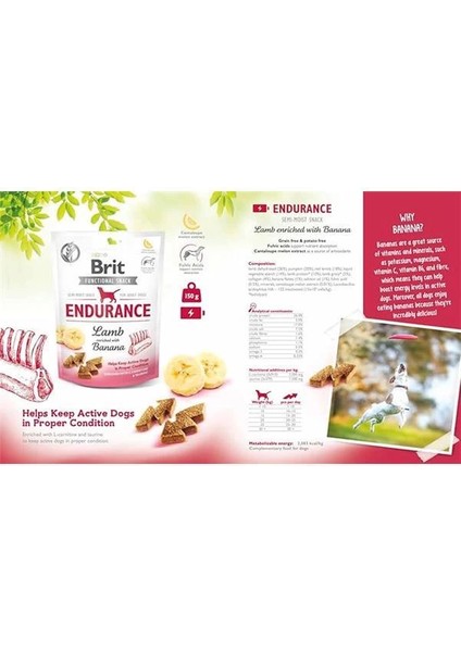 Functional Snack, Fiziksel Sağlığı Desteklemek Için, Tahılsız, Kuzu Etli ve Muzlu fiyatları