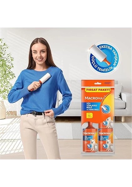 Max Tüy Toplayıcı Fırsat Paketi, 1 Rulo ve 2 Yedek Rulo (Toplam 168 Yaprak) modelleri