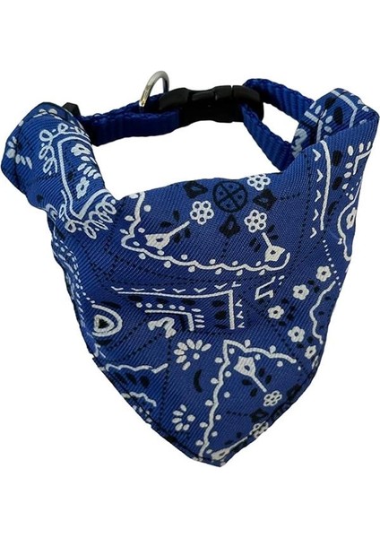 Üçgen Fularlı Kedi ve Küçük Köpek Tasması 21 ve 35 cm Arası Ayarlanabilir Mavi